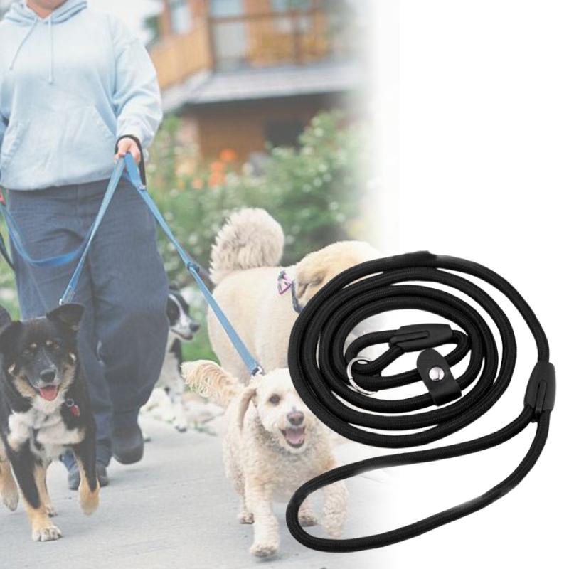 Nylon Leash Pet No Collar Needed Adjustable Length 120cm For Dogs Durable Black
