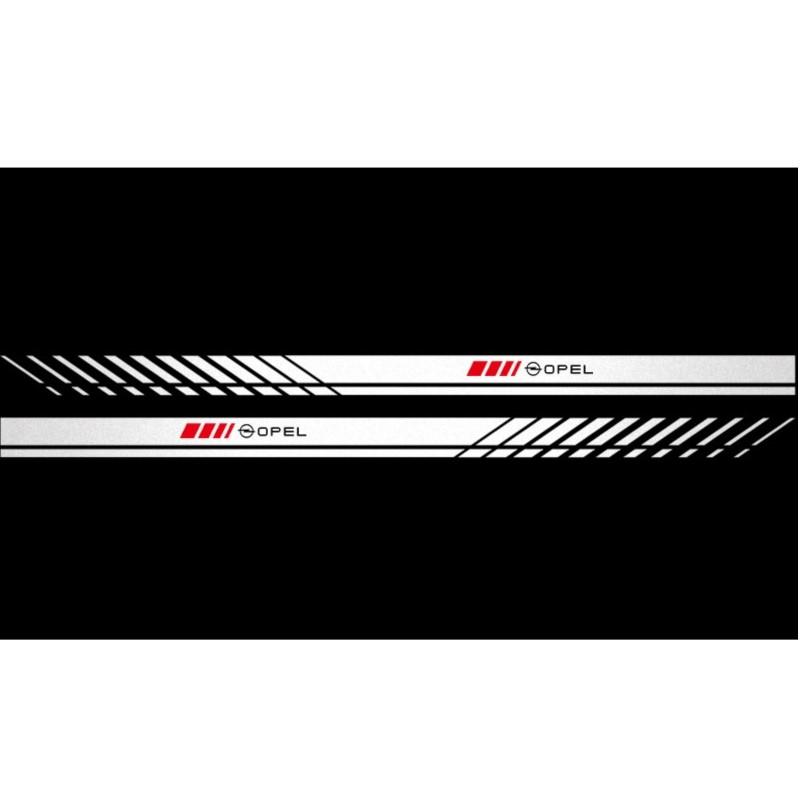 2PCS Car Racing Stripe Vinyl Decals Side Skirts Truck Decor Waterproof Sticker For Opel Astra H G J Insignia Mokka Zafira Corsa