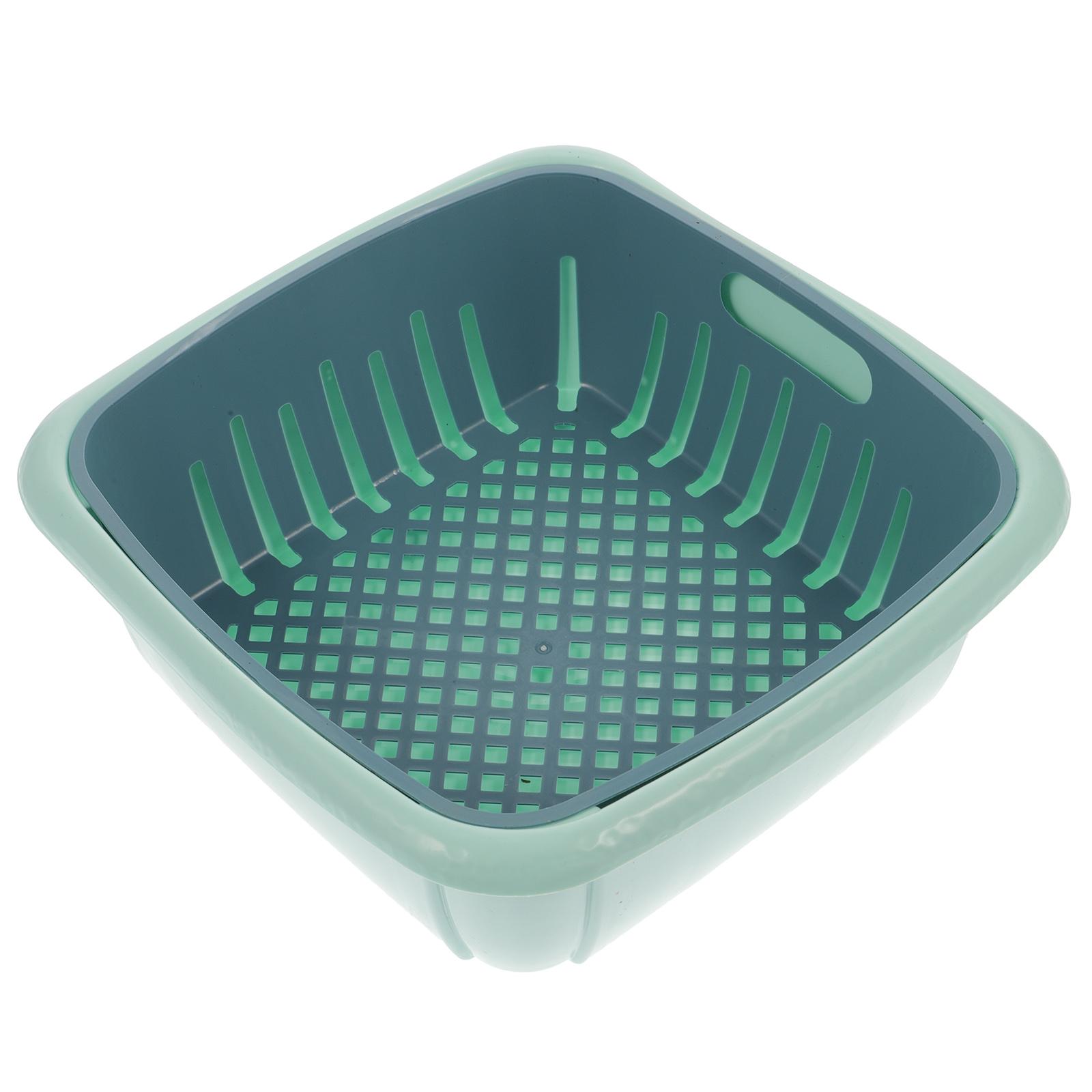 

Сливная корзина Инновационный дизайн Сушка для фруктов и сито для овощей Многофункциональный пластиковый слив для настенного монтажа синий