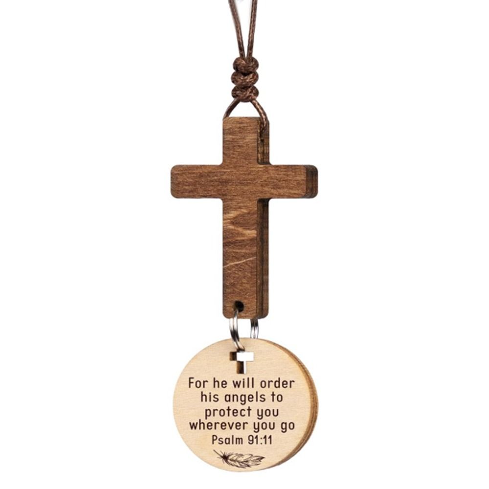 With Pendant Car Rearview Mirror Hanging Lightweight Keychain Ornament Bible Verse Charm Car Hanging Ornament