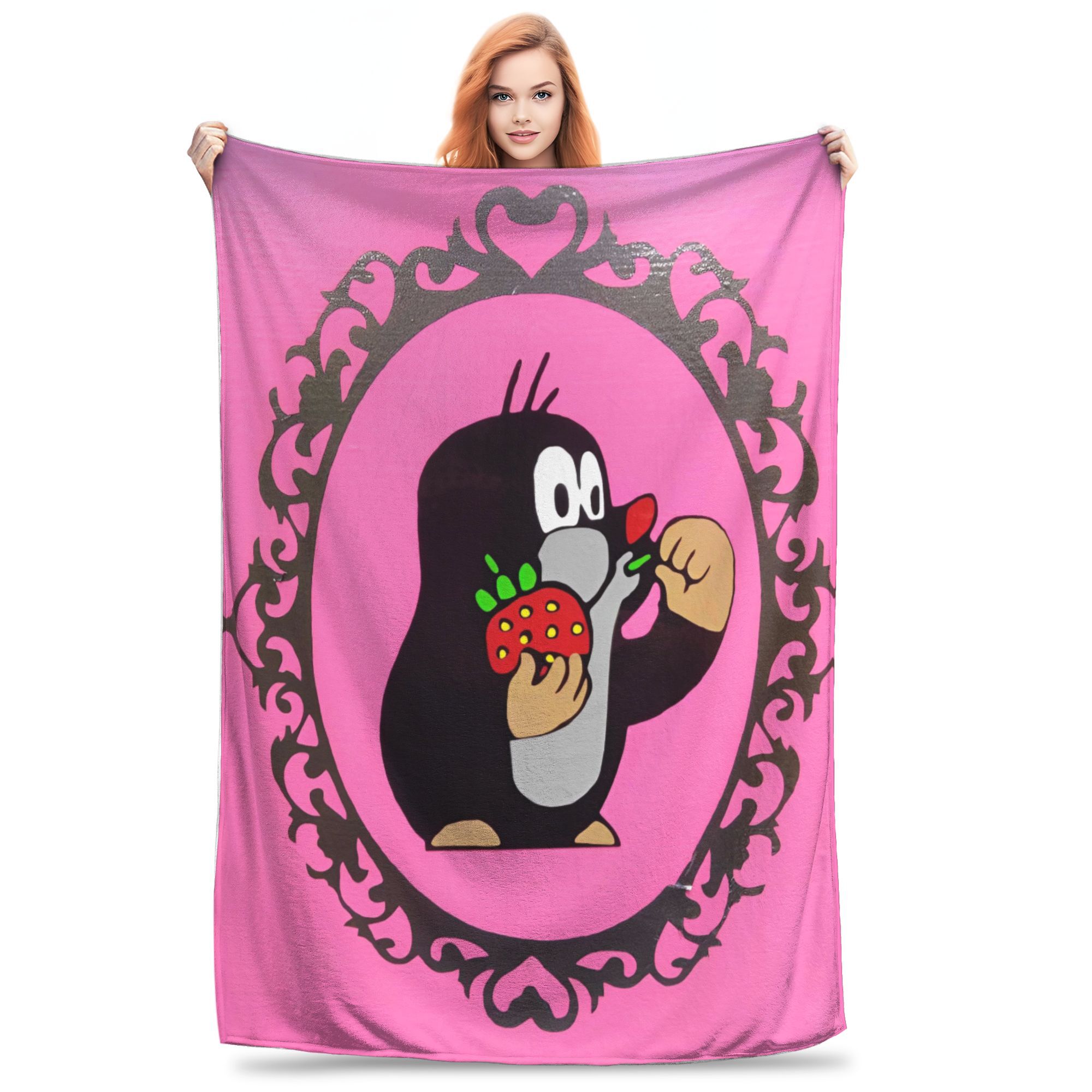 

The Little Mole Blanket Super Soft Graphic Plush Throw Blanket For Girls Boys Home Decor Flannel Bedspread Bed Cover 75cmx90cm