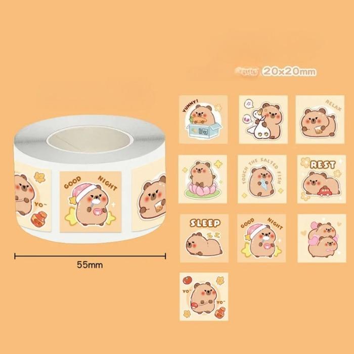 300Pcs/roll Kawaii Cartoon Black Cat Sticker Bubble Mailer Sealing Stickers Deco Labels Fun Cute Stationery DIY Decals for Kids