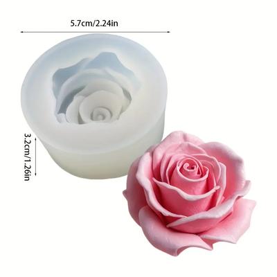 1 Rose Silicone Candle Mold - 3D Floral Design, Suitable for DIY Scented Candles, Epoxy Resin Crafts, Jewelry Casting, Home Decoration, Weddin