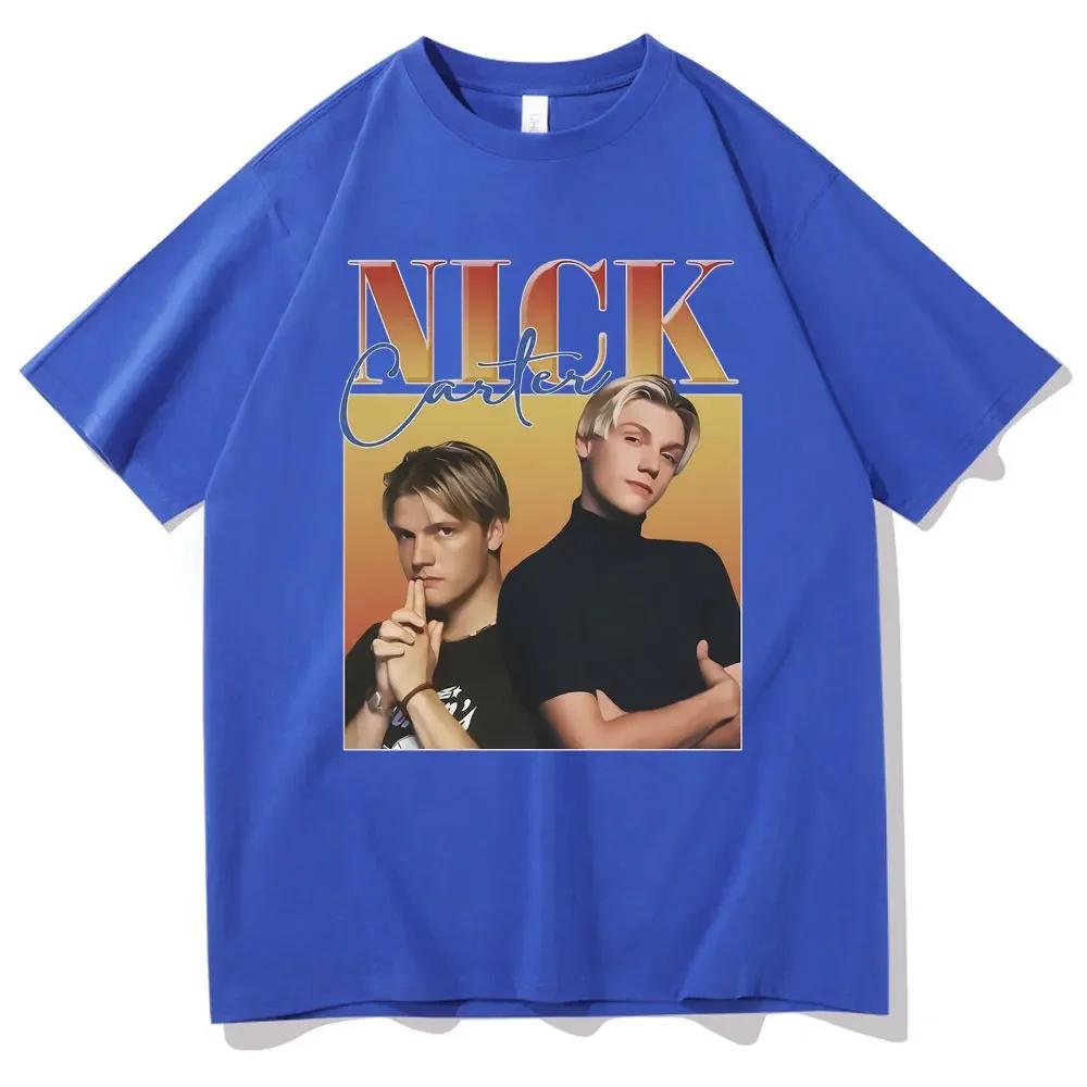 Rock Band Backstreet Boys Nick Carter Nadruk Koszulka Męska Vintage Koszulki Unisex Bawełniane Koszulki Unisex Wounisexs Hip Hop Oversize Koszulka