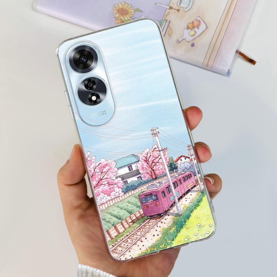 For OPPO A60 Case CPH2631 Phone Coque Transparent Slim Soft Silicone Back Cover oppoA60 A 60 Funda Flower Butterfly Love Heart