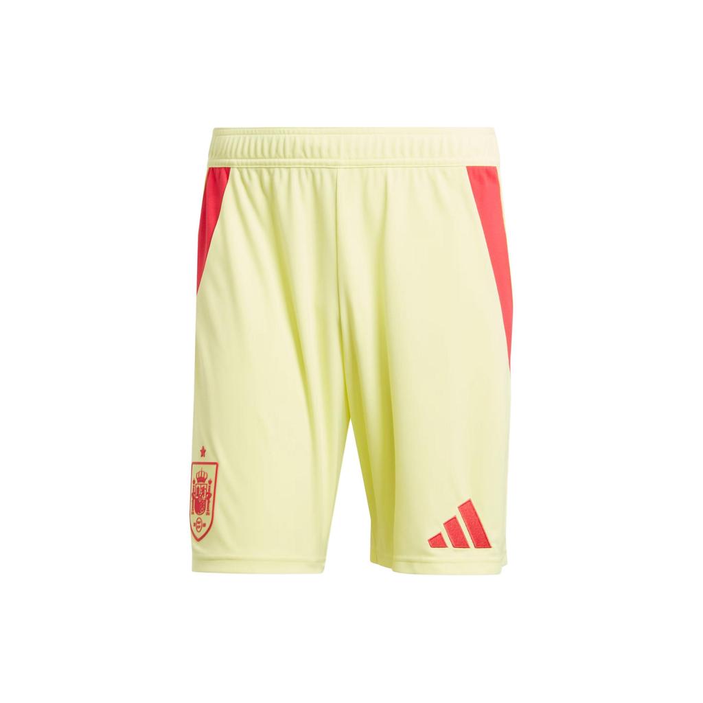 Adidas Spain 24 Away Shorts Logo Pattern Printed Color Block Football Pants Fan Edition Men Shorts Yellow IM8891