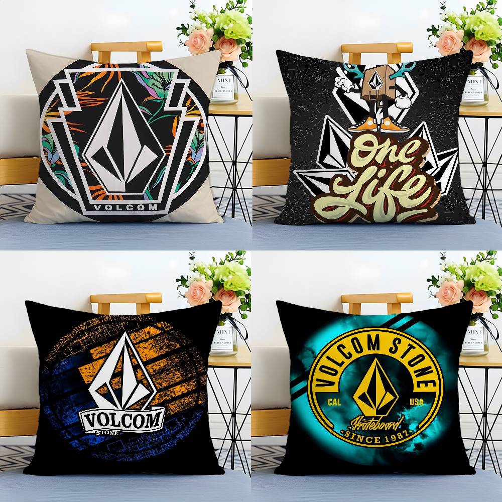 Extreme Sports Stone Volcom-V Pillow Case Anti-dustmite Pillowcase Invisible Zipper Silky Short Plush Sofa Cushion Cover
