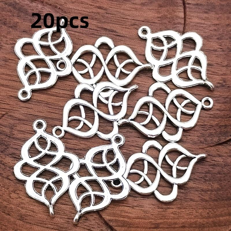 

[Bohemian Charm] 20pcs Bohemian Charm - Hollow Zinc Alloy Pendant Connector for DIY Jewelry Making | Fashion Theme, Perfect for 20pcs срібний