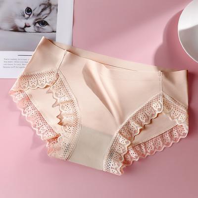 Women's Panties Plus Size Low-rise Sexy Lace Underwear Breathable Ice Silk Women's Briefs