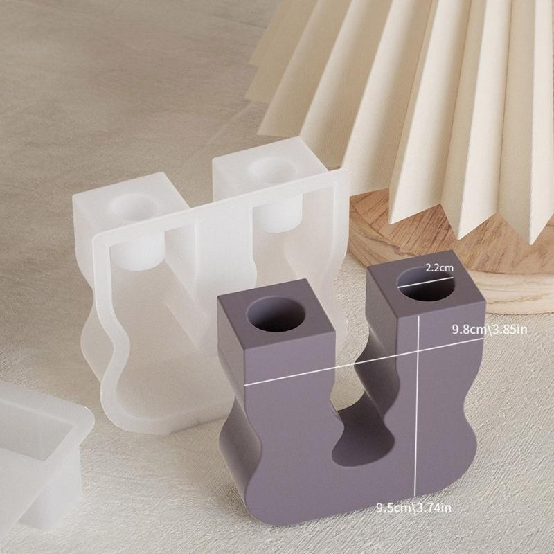 Silicone Resin Molds Candle Holder Molds S/U Shape Craft Mold Silicone Candle Base Molds Suitable for Candle Holder