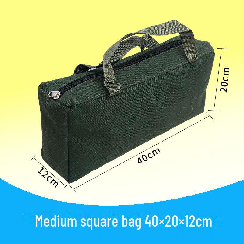 Large Capacity Wear-Resistant Canvas Tool Bag for Electricians and Woodworkers with Multi-Function Storage