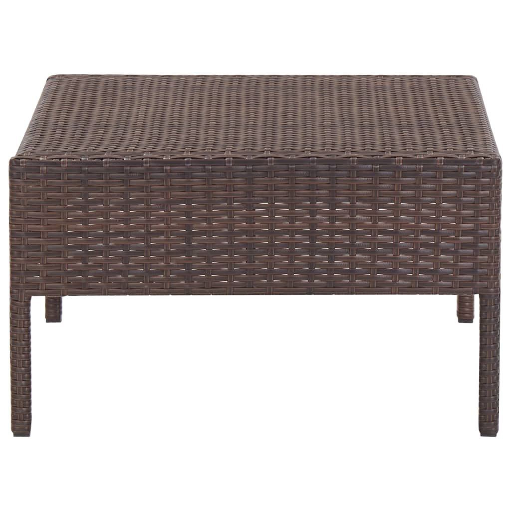 6 Piece Garden Lounge Set with Cushions Poly Rattan Brown