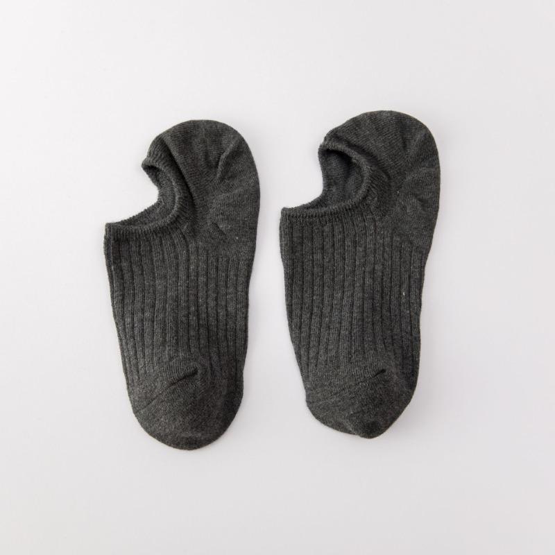 Women's Summer Thin Style Solid Color Double Needle Pull Out Invisible Do Not Fall Off with The Boat Socks