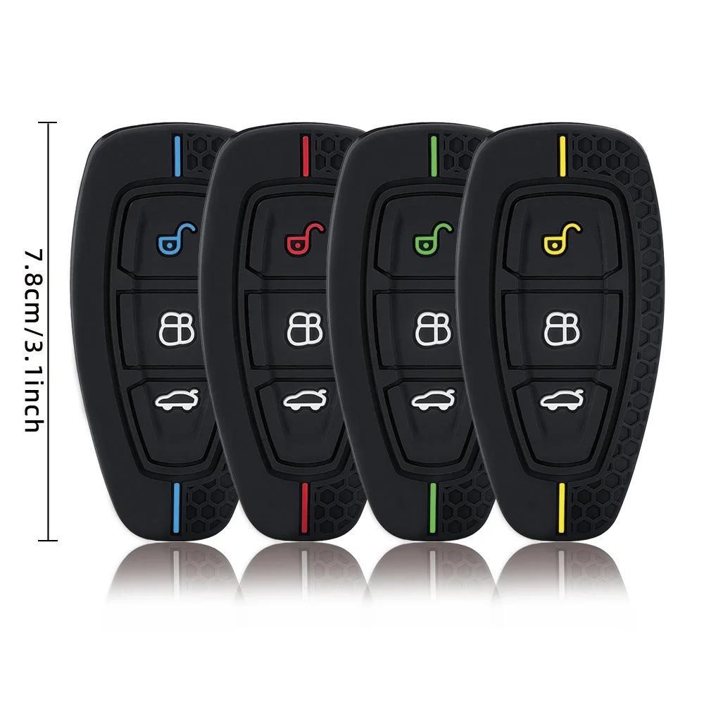 New Car Key Pack for Ford ST Fiesta Focus Mondeo Ecosport Kuga Edge Escape Metallic Silicone Car Key Fob Case Accessories