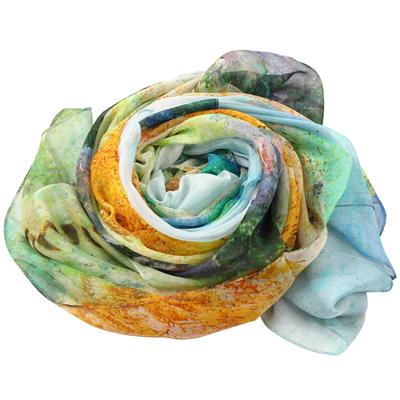 Silk Impressionist Claude Monet Girls from Giverny In the Sunlight Chiffon Silk Large Masterpiece Stole Gift [Anemos] 100%
