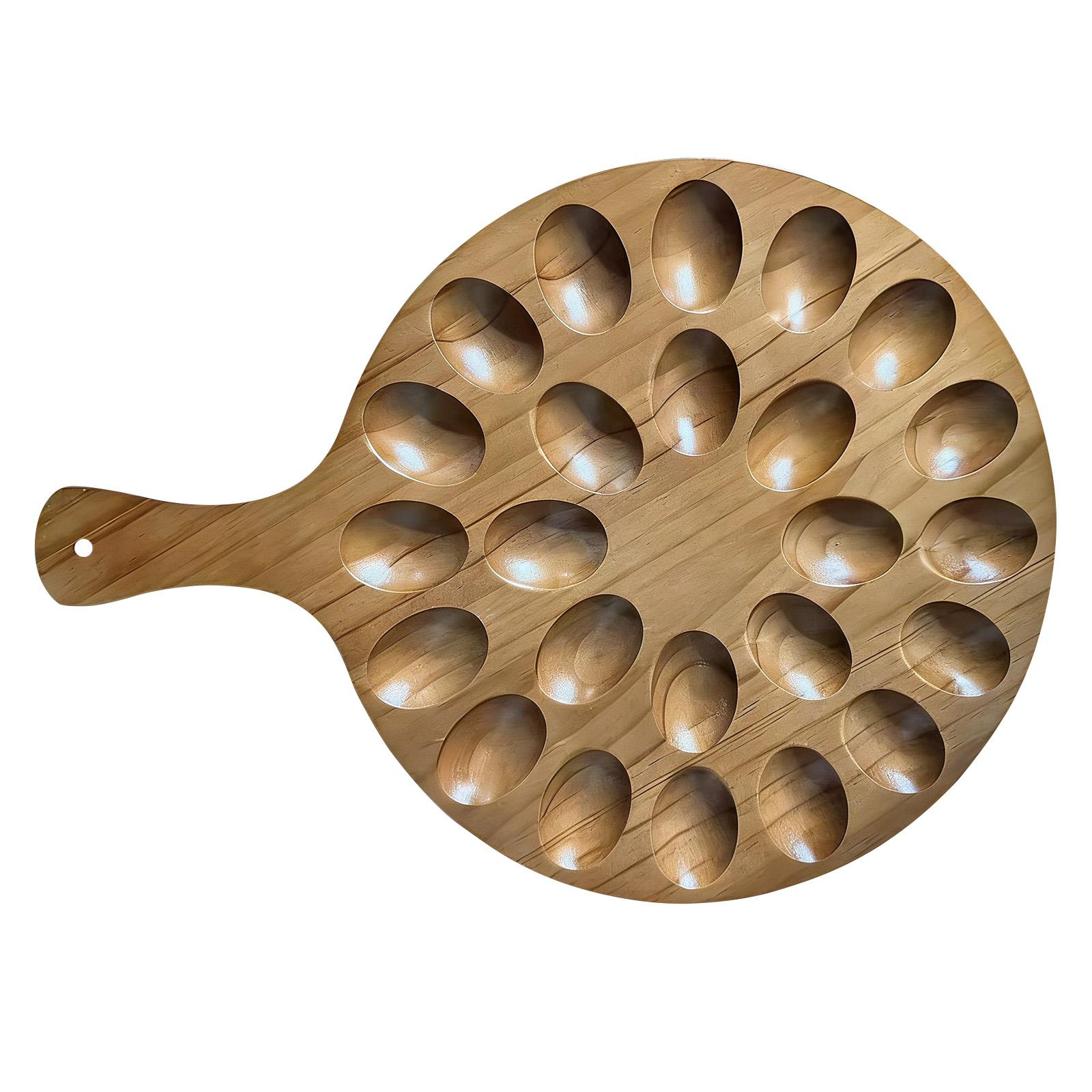 

Egg Serving Tray, Wooden Storage Container For Appetizers, Party Platter For 24 Eggs, Bamboos Wood One Size