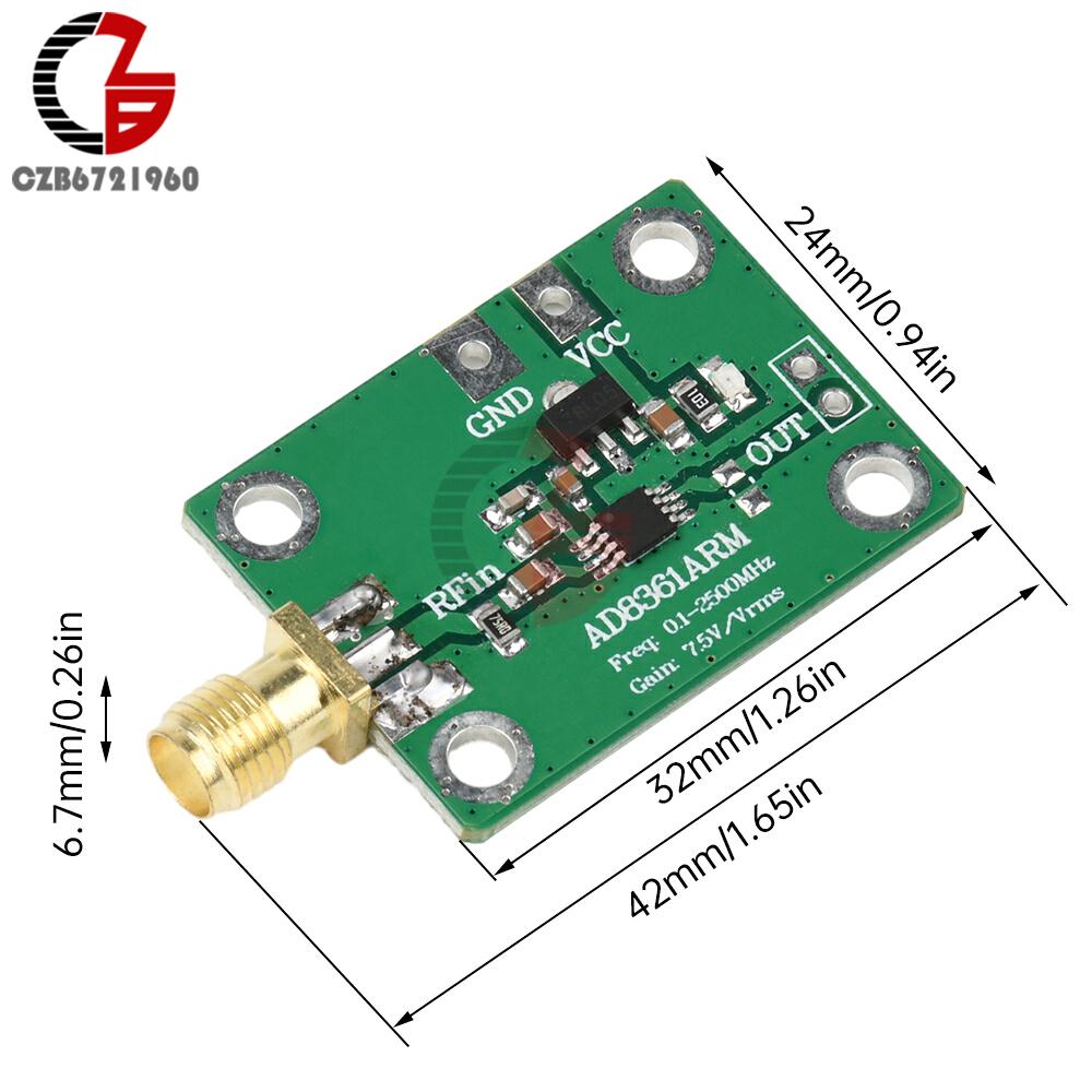 AD8361 0.1-2.5GHz RF Amplifier Power Meter True RMS Detection Module AM Amplitude Detector DC 2.7-5.5V Transmiter Receiver Gain