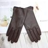 New Ladies Sheepskin Touch Screen Gloves Single Leather Thin Unlined Classic Solid Color Versatile Straight Driving Gloves