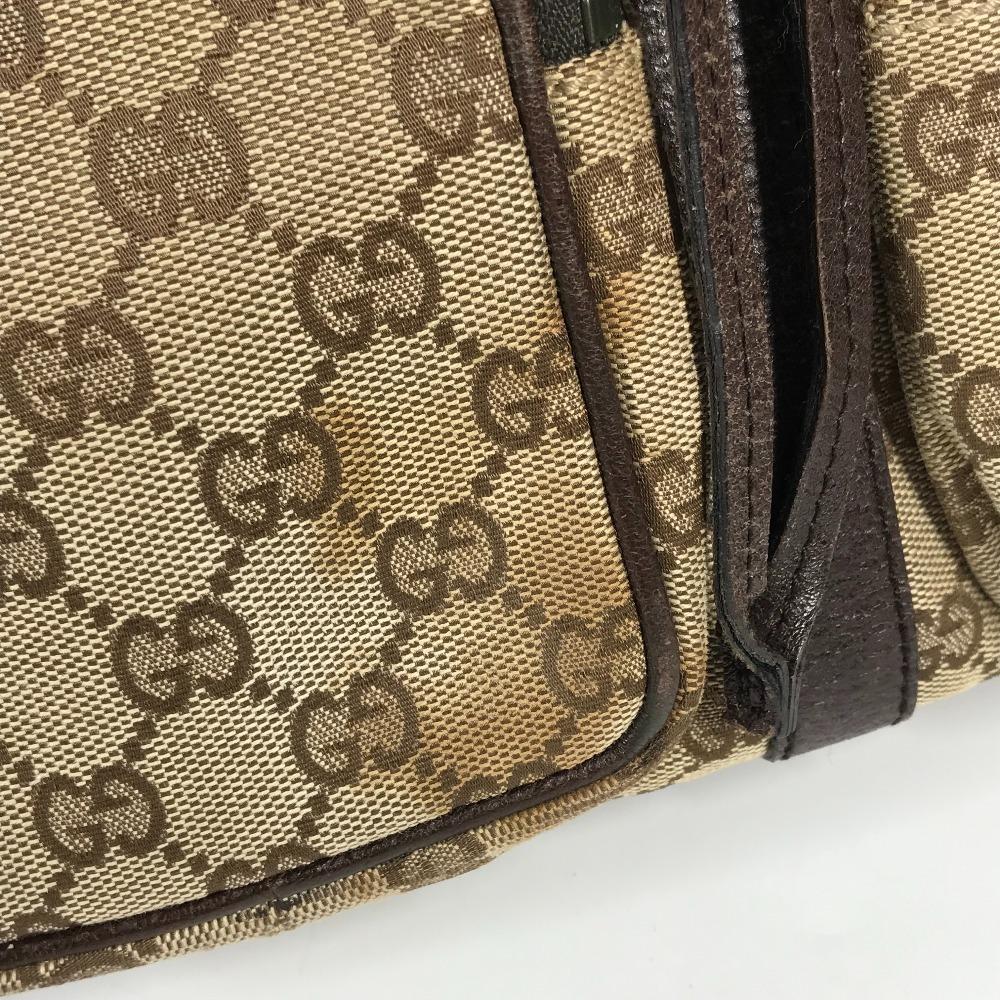 GUCCI 114552 GG logo backpack Bag Backpack GGCanvas/Leather Beige/Dark brown