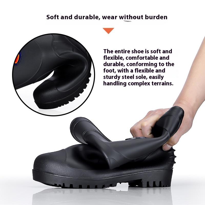 Outdoor Anti-smash Rain Boots Men's Protective Water Shoes Anti-puncture Non-slip Rain Boots High-top Work Water Boots