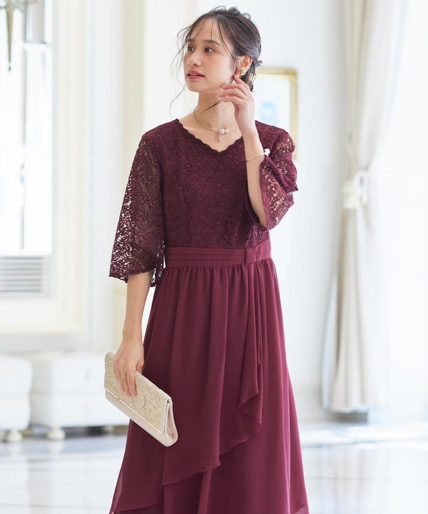 Nissen Evening Dress Lace with Irregular Available In Plus Size 3L Women's (Wedding/Party Dress), Hem, Sizes, Bordeaux,