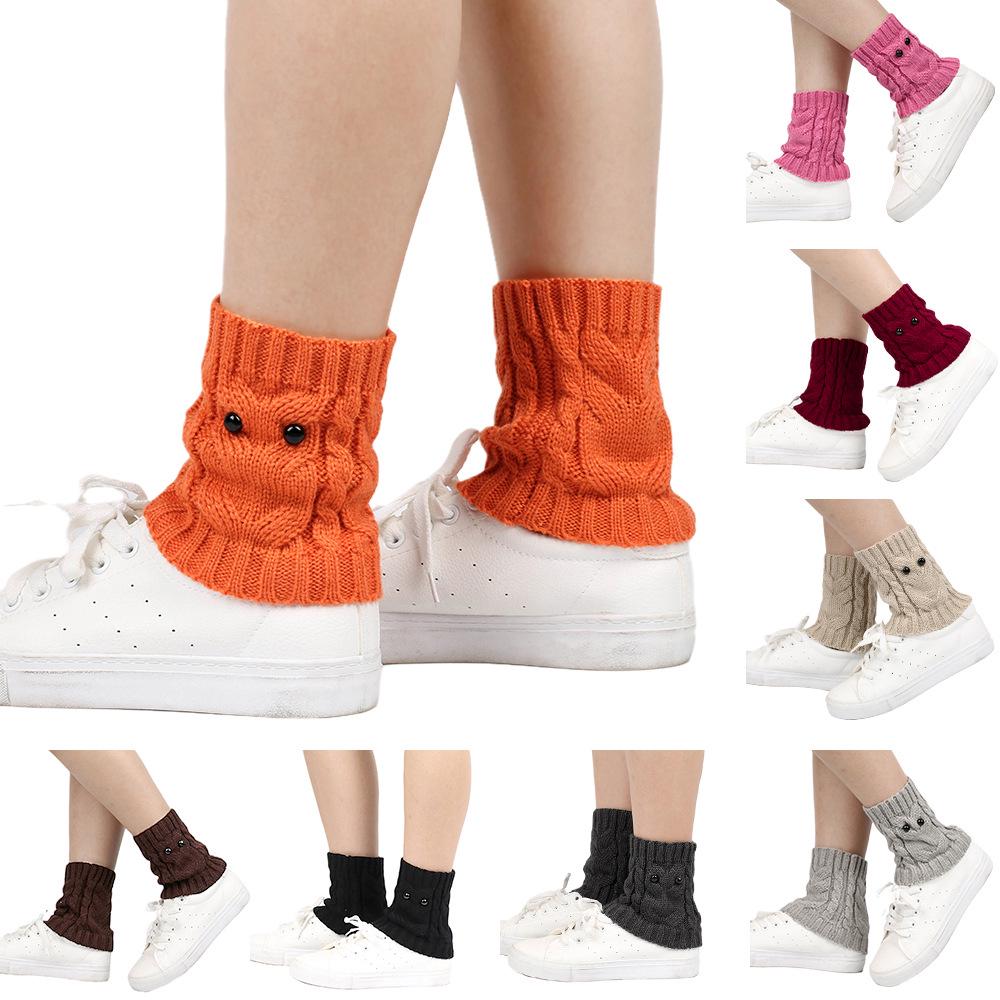 Cozy Japan-Korea Owl Woolen Ankle Warmers: Warm & Cold-Proof Knitted Boot Cuffs