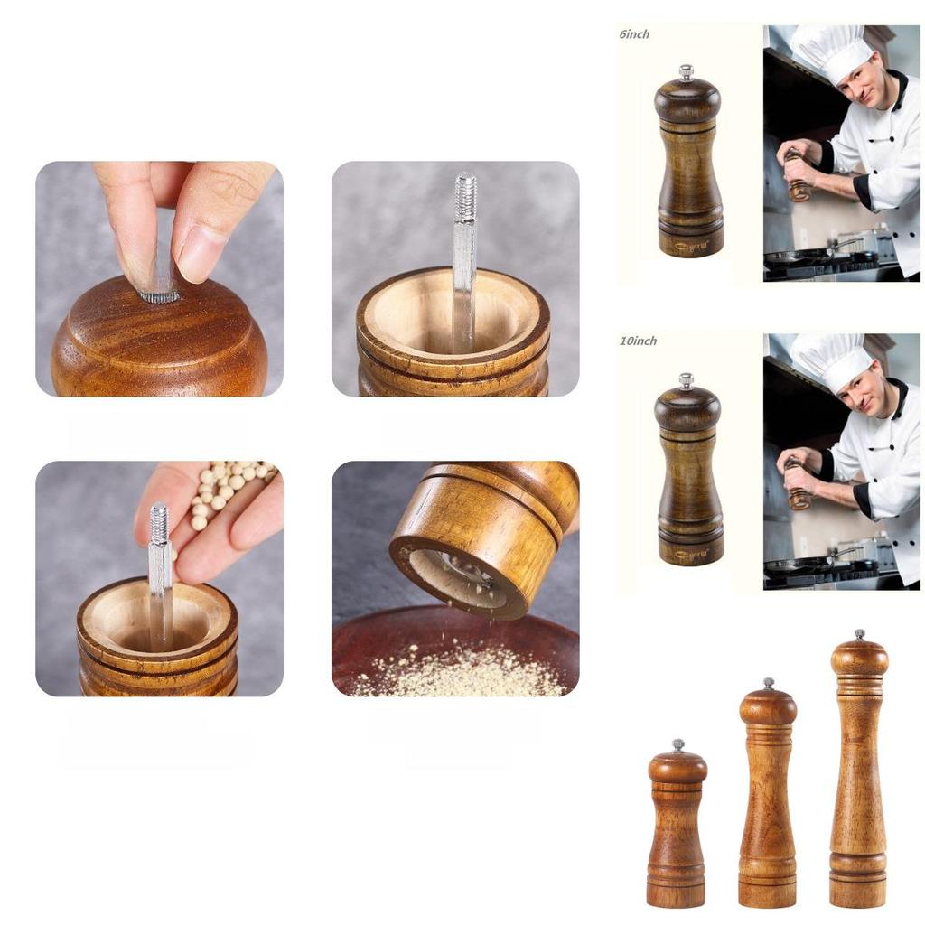 Handcrafted Wooden Spice Storage And Grinding Set With Antique Finish For Gourmet Cooking
