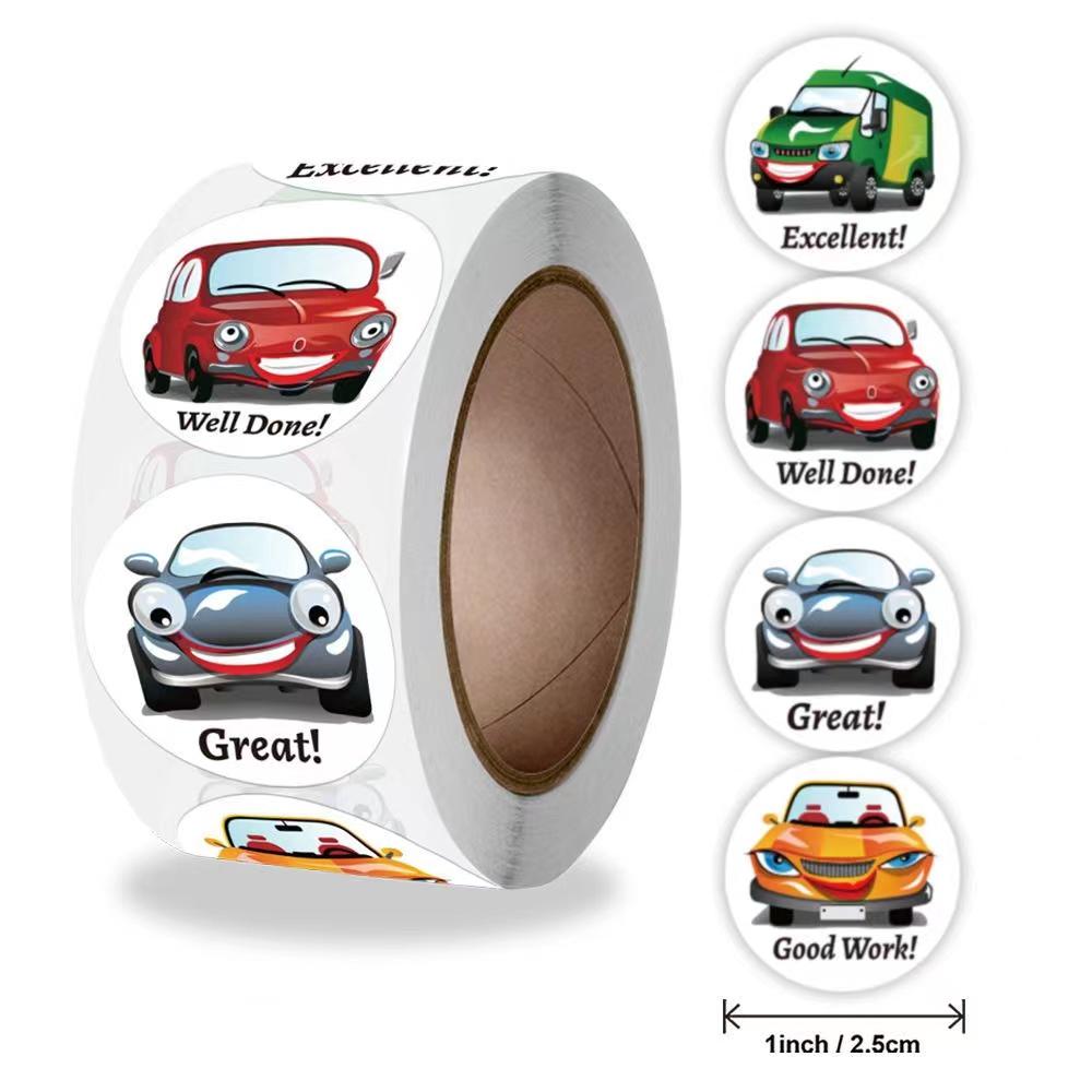 

500 мультяшних наліпок із транспортом для дітей: Екскаватор, Бульдозер, Потяг, Літак - Гра-рулетка з винагородою