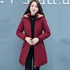 Damen Gepolsterte Jacke Lang Kapuzenparka Übermantel Plus Samt Verdickt Winter Warmer Mantel Weiblich Koreanisch Lässig Baumwollkleidung