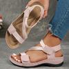 Women'S Summer Casual Wedge Sandals - Open Toe Thick Sole Platform with Adjustable Hook-and-Loop Strap, Comfortable Retro Beach Shoes for Casual