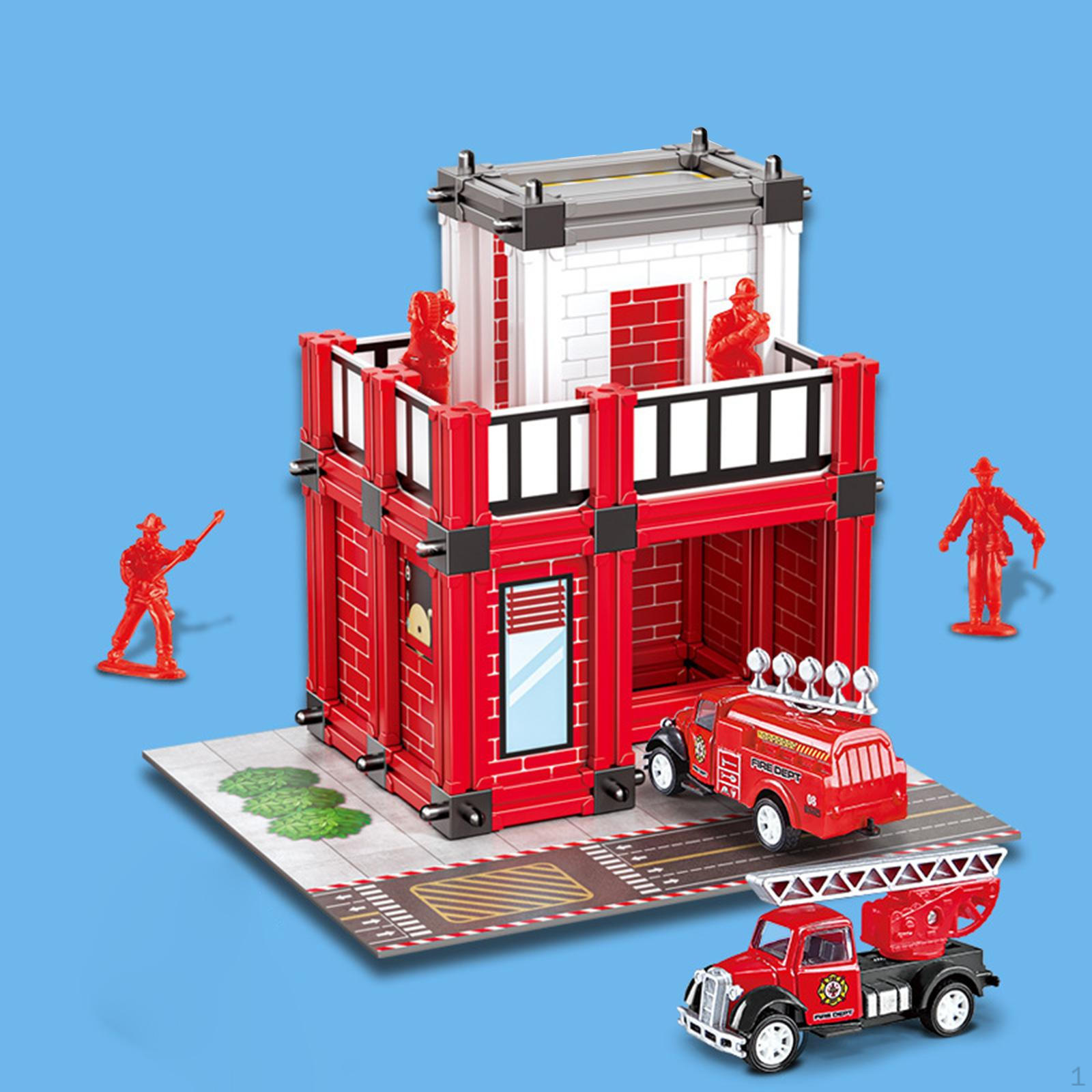 

Комплект для строительства пожарной станции, 3D-головоломка, архитектурная модель, самостоятельная сборка для макета, аксессуар 94PCS