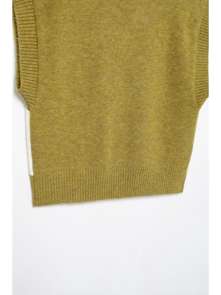 Spring 2025 European & American Style Diamond Pattern Jacquard Knit Vest for Women