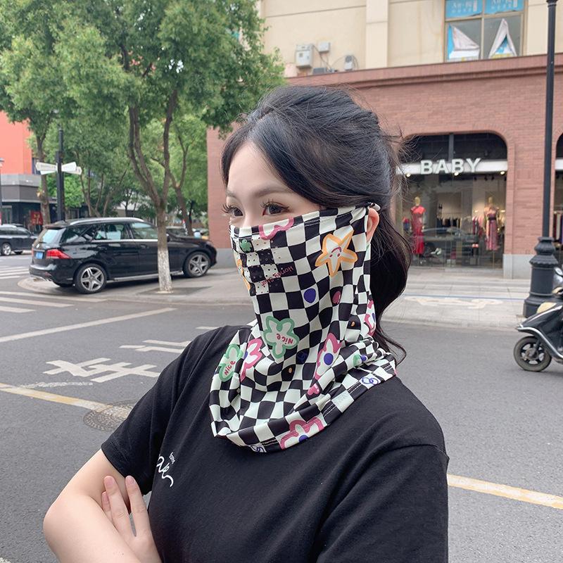 Breathable Soft Ice Silk Uv Sun Protection Face Mask Adjustable Summer Outdoor Activities Unisex Face Scarf