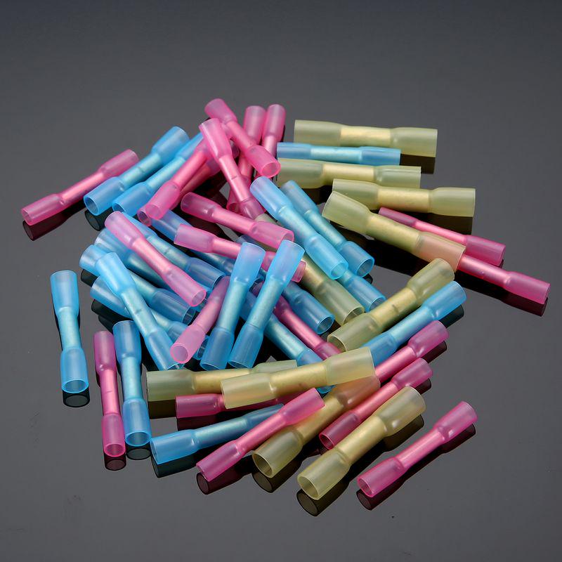 50 stk blandet varmekrympende støt Elektrisk ledning Kabel Crimp Terminal Connector