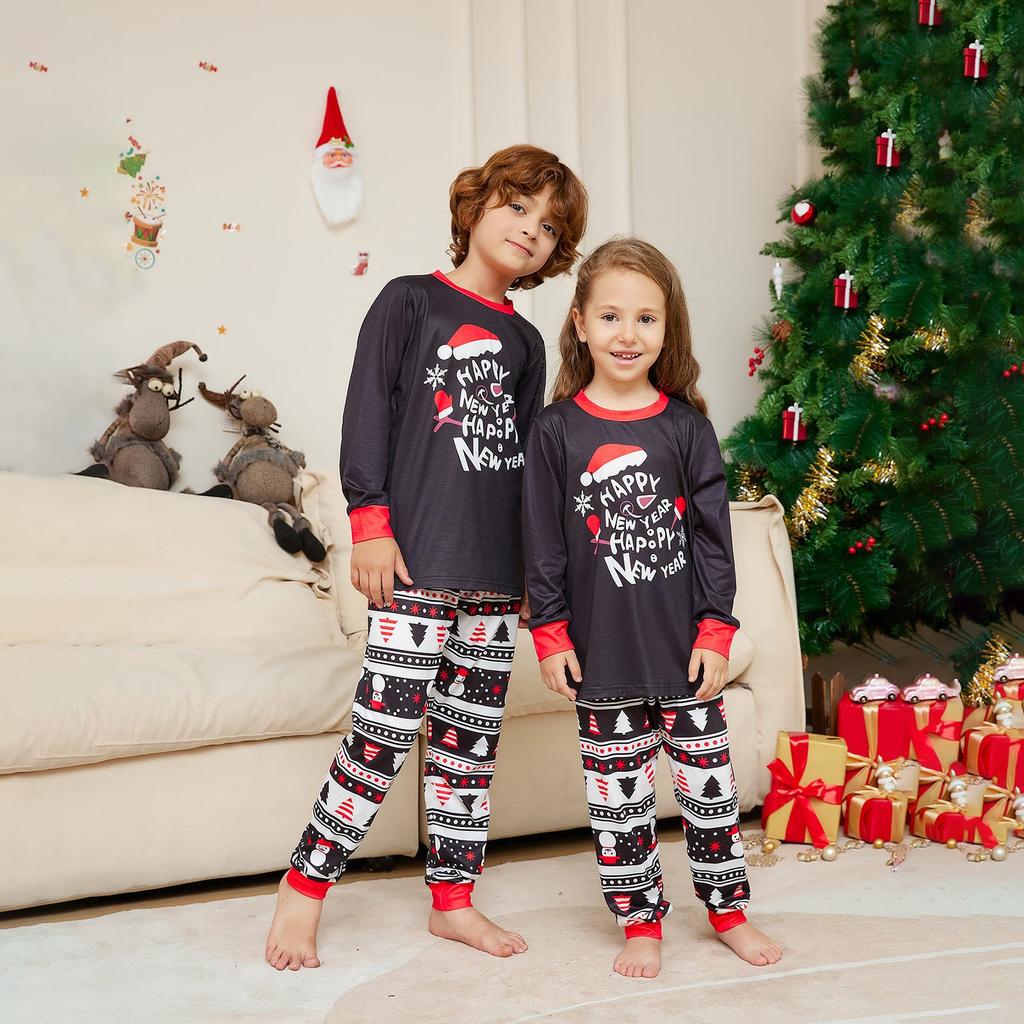 Christmas Parent Child Family Set Home Furnishings Christmas Pajamas Two Piece Set