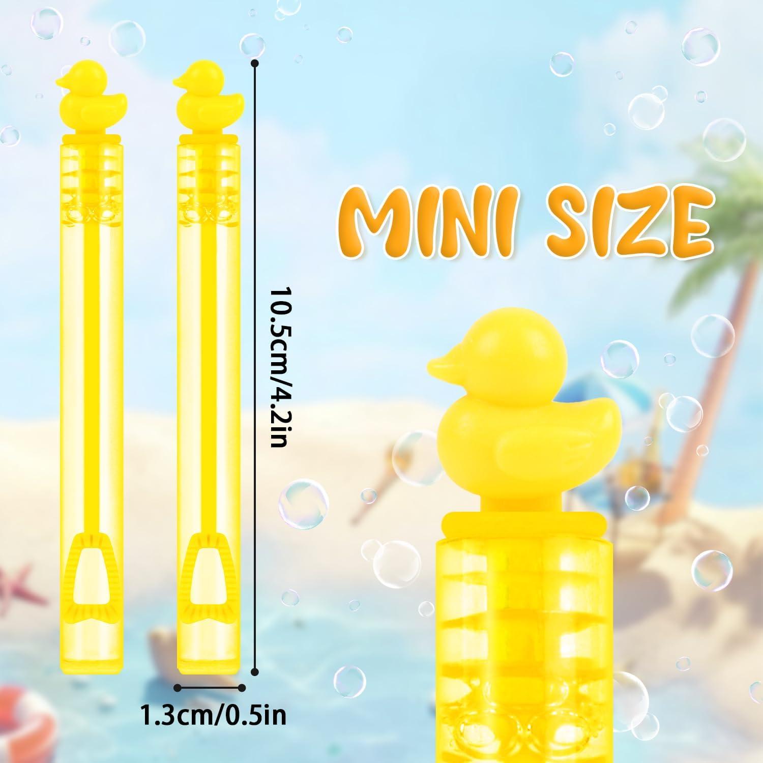 40 pcs Duck Bubble Wands, Yellow Duck Mini Bubble Party Favors Wand Blowing Sticks Bulk for Kids Adults Summer Birthday Party Supplies