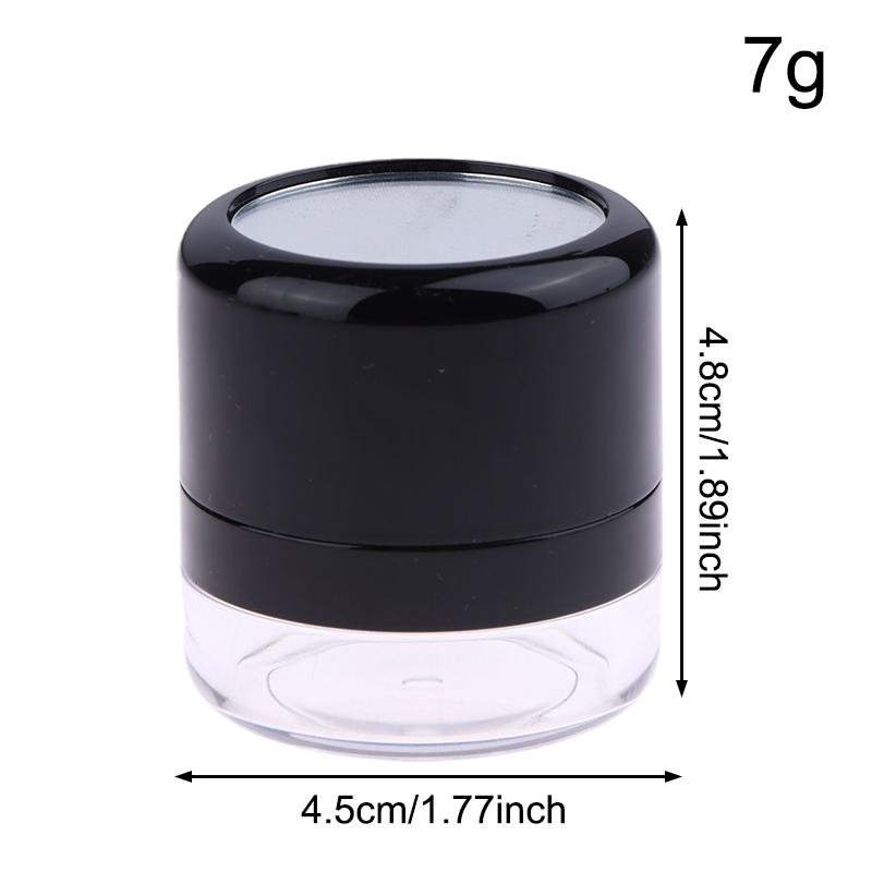 

5/7G Mini Empty Refillable Loose Powder Box With Sieve Mirror Mushroom Head Powder Puff Refillable Pot Container Travel Outdoor
