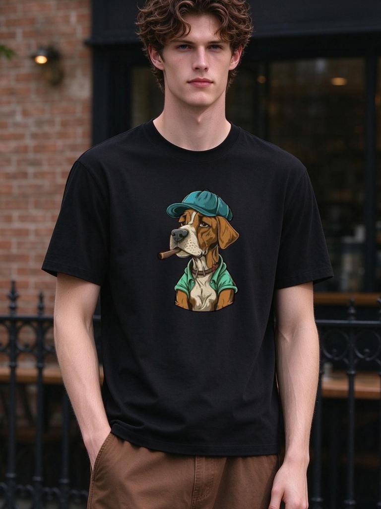 Unisex T-shirt Cool Dog Print Casual Soft Comfortable Daily Top