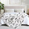 Retro Butterfly Flowers Printed Blanket for Sofa Bed Travel Camping Living Room Office Conditioning Blanket