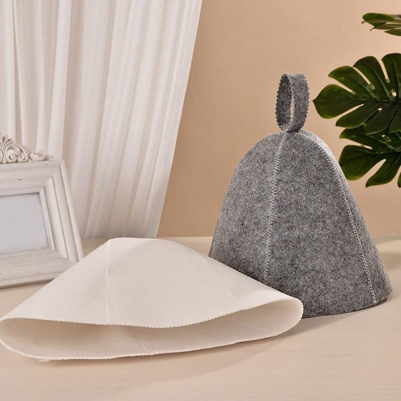 2Pieces Sauna Hat Set Comfortable Sauna Caps Travel Sauna Hat High Absorbency Felt Texture Perfect for Spa and Sauna Use