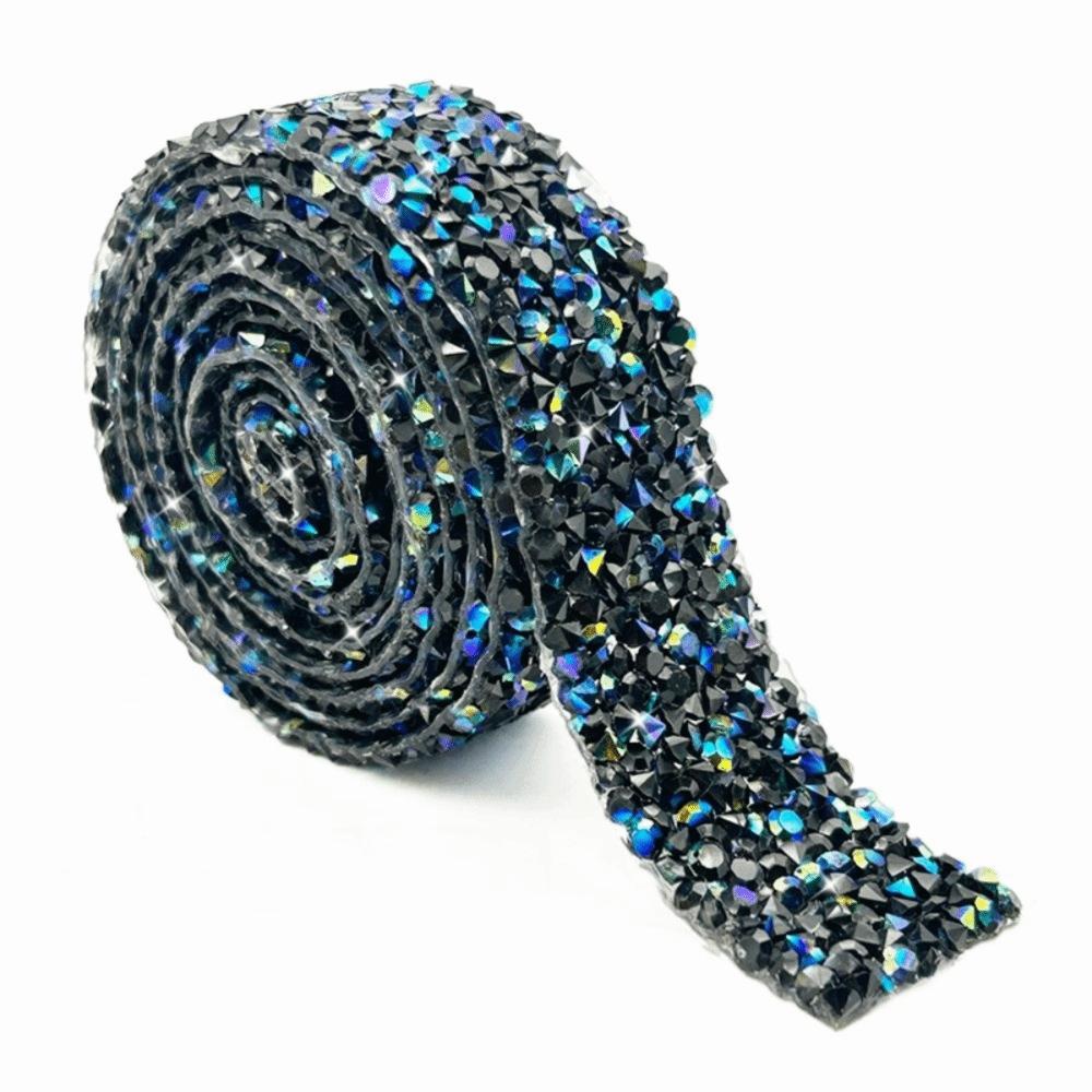 Decorative Strip Colorful Resin Rhinestone Shiny Flexible Rhinestone Strip Self Adhesive DIY Rhinestone Sticker Garment Decor