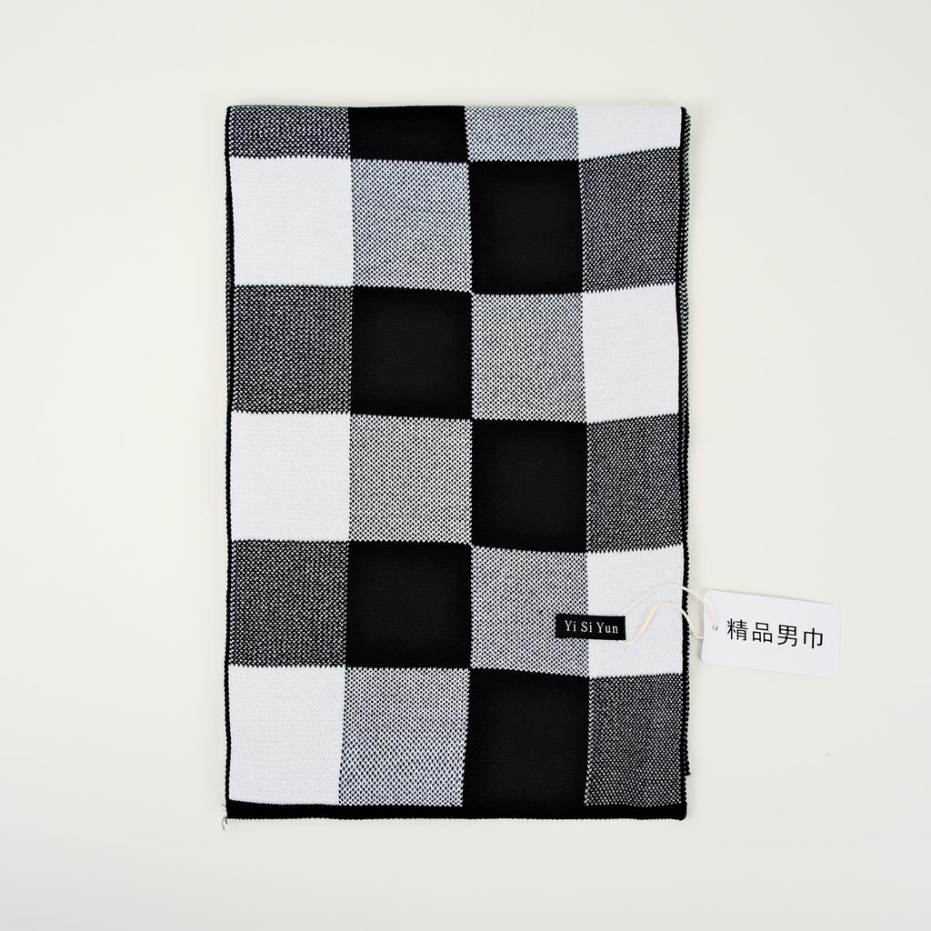 Men's Classic Winter Scarf Cashmere Feel Winter Scarves Long Formal Soft Scarf for Men Casual Scarves Luxuriously Plaid Scarf