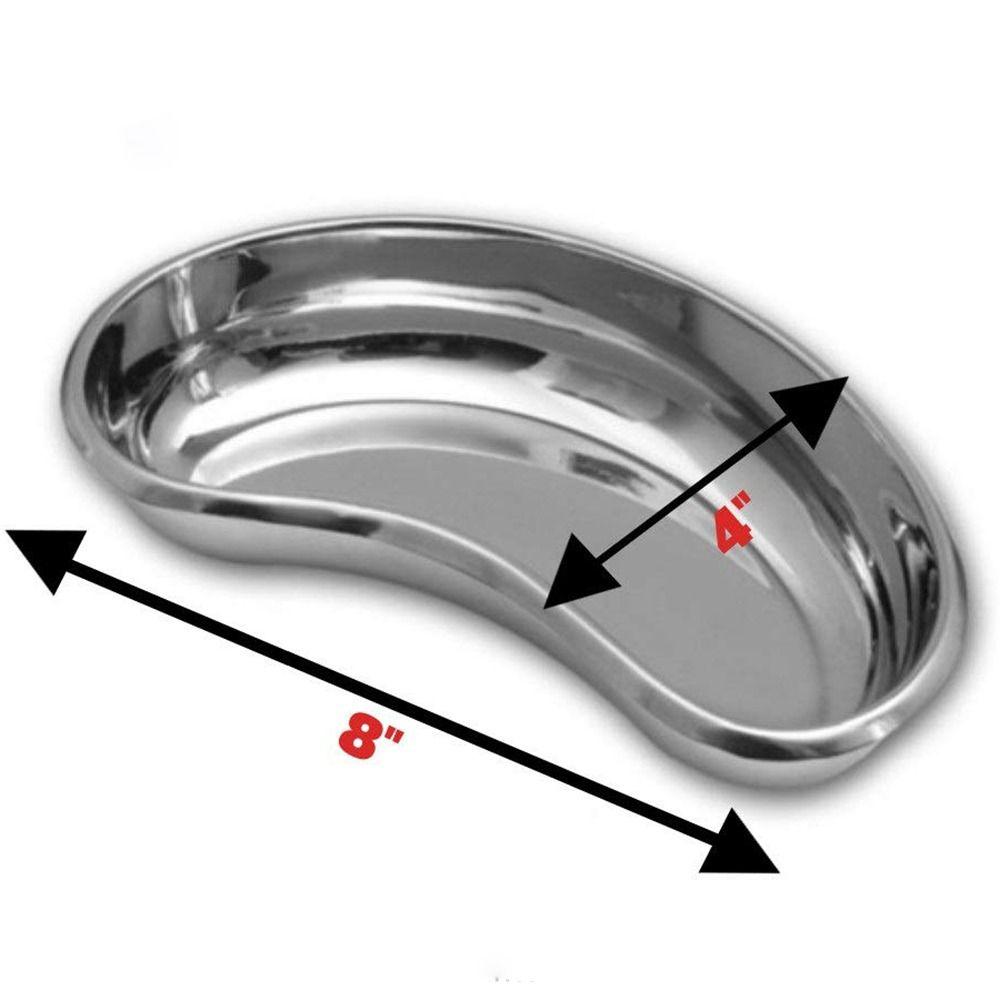 Rust Resistant 8" Kidney Tray 304 Stainless Steel Silver Surgical Utility Dental Lab Instruments Soiled Dressings