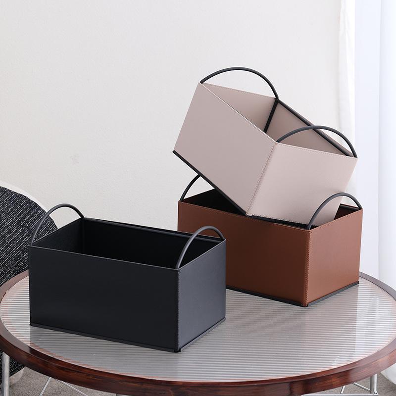 Luxury Leather Desktop Storage Tray for Cosmetics & Sundries