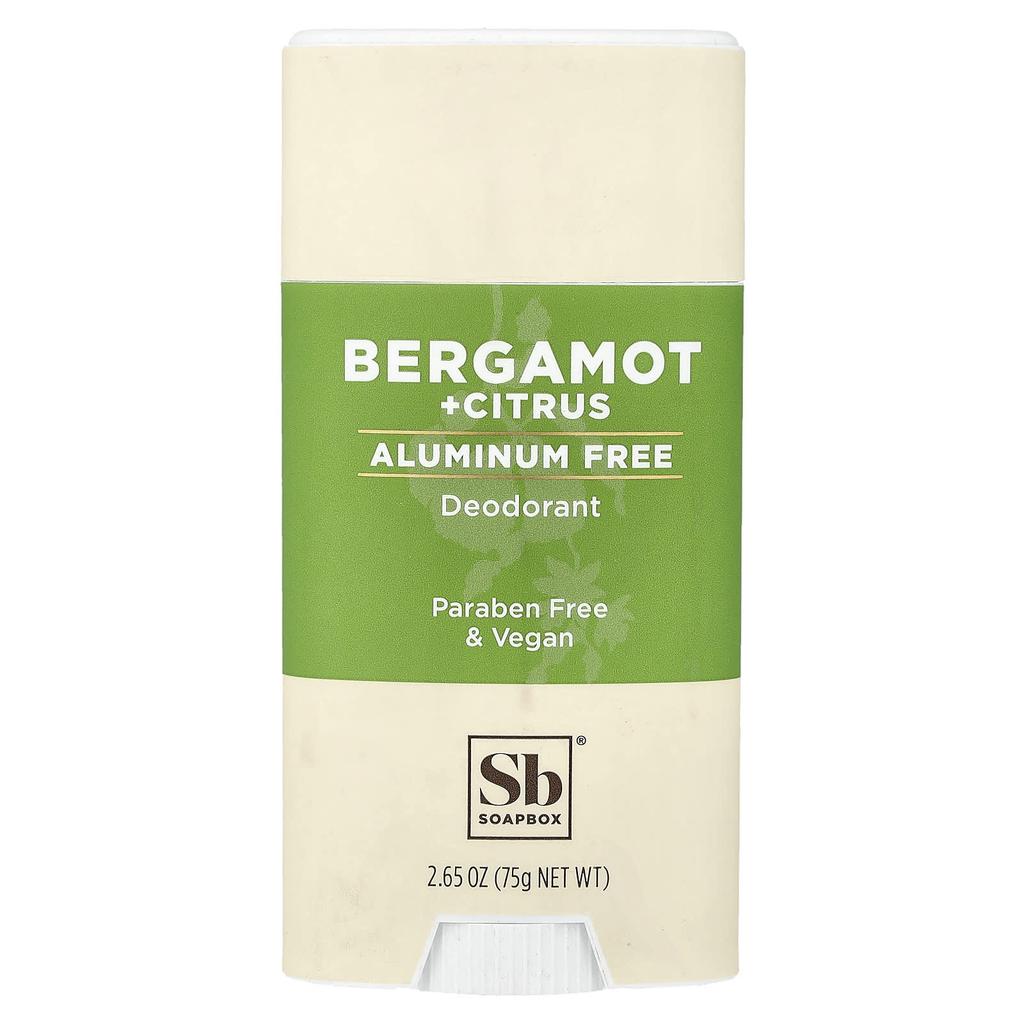 Soapbox Aluminum-Free Deodorant, Bergamot + Citrus, 75g (2.65oz)