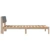 Brown and Light Grey Bed Frame 100 x 200 cm Solid Pine Wood
