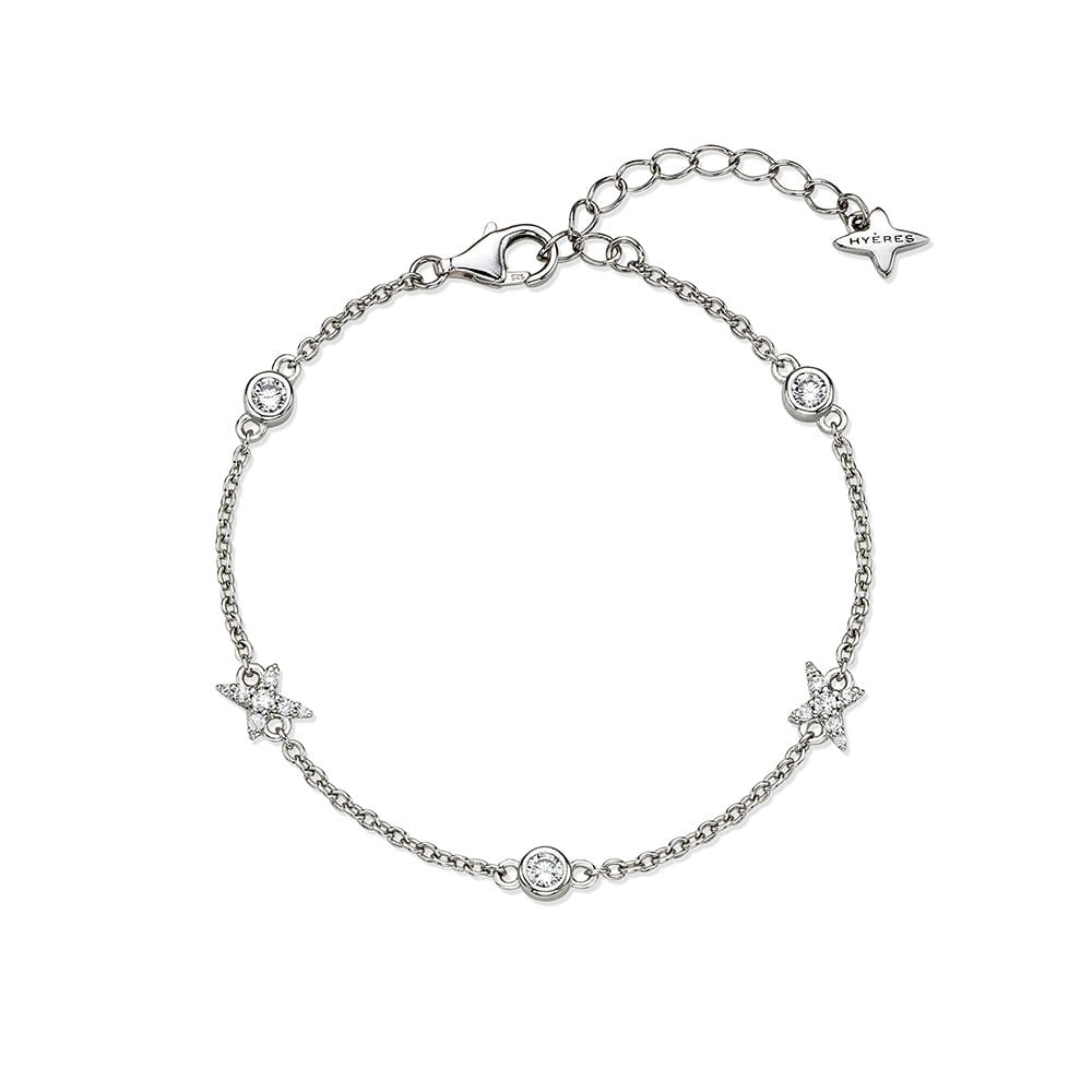 Nova Silver (W) Pave Station Bracelet Hl1B54122W9180