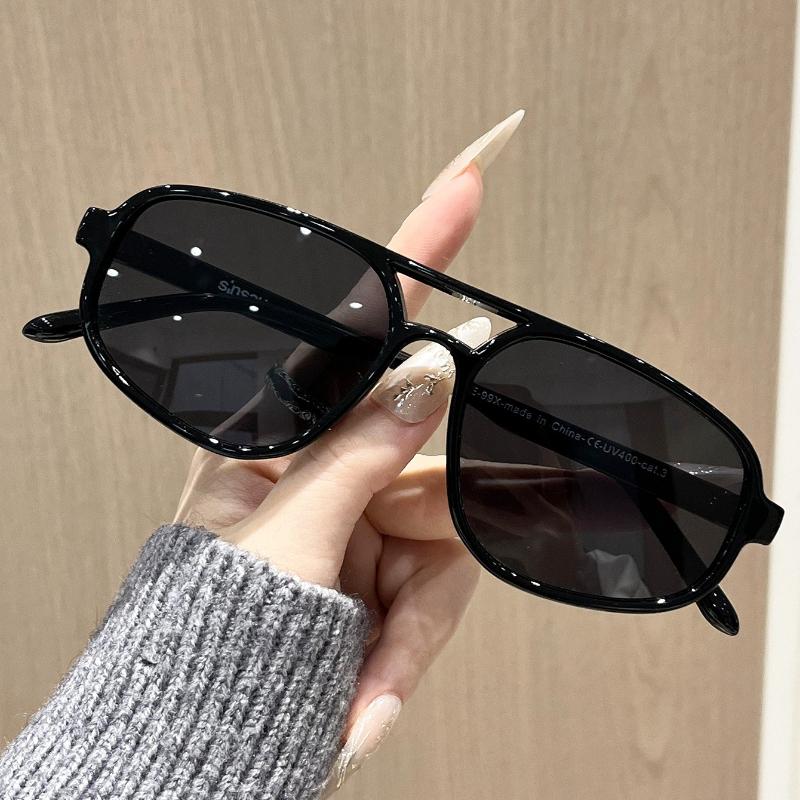 Retro Pilot Sunglasses 2025 New in Vintage Double Bridge Sun Glasses Women Trendy Luxury Brand Design Outdoor Shades