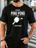 Minimal Ping Pong Paddle Text Lucky Shirt Art Print Unisexs Light Cotton Short Sleeve Loose Fit Table Sports Humor Casual T Shirt
