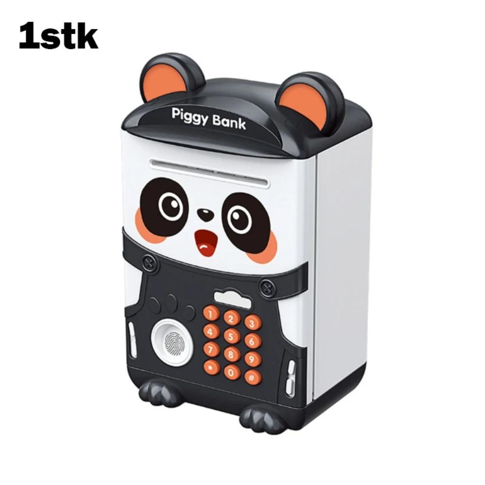 Panda Sparschwein Cartoon Geldkasse Fingerabdruck Passwort Automatische Induktion Münzrolle Simulation Elektronischer Geldautomat Spielzeug für Kinder Weihnachten